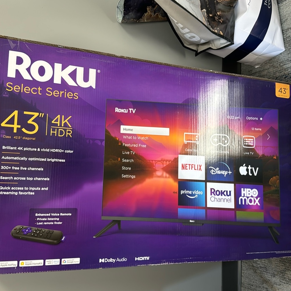 Roku 43" Select Series 4K HDR Smart RokuTV with Enhanced Voice Remote